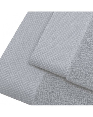 3 grandes serviettes d'invité zéro twist 560g gris perle 40x60 cm