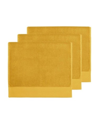 3 grandes serviettes d'invité zéro twist 560g safran 40x60 cm