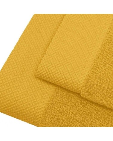 3 grandes serviettes d'invité zéro twist 560g safran 40x60 cm