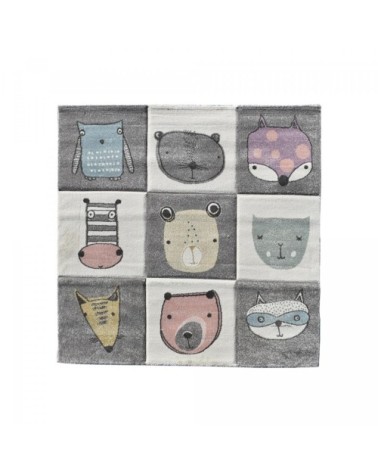 Tapis enfant gris 140x140 carré