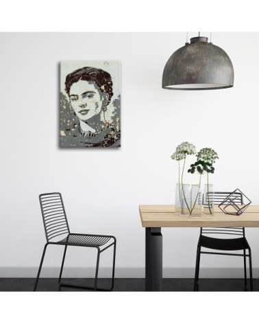 Tableau portrait de Frida Kahlo sur un mur 50x80cm