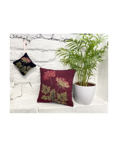 Housse de coussin les ombelles roses made in france noir   48x48