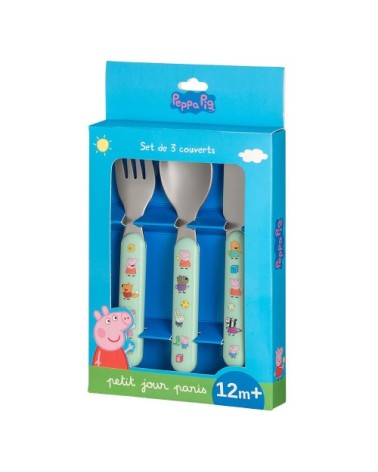 Set de 3 couverts inox multicouleur enfant