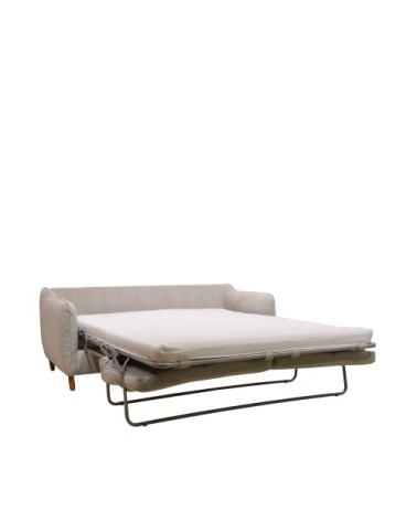 Canapé convertible ouverture express 3 places en tissu beige