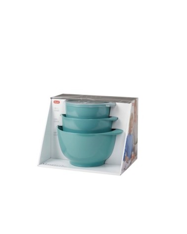 Ensemble saladiers en plastique bleu turquoise - Lot de 3