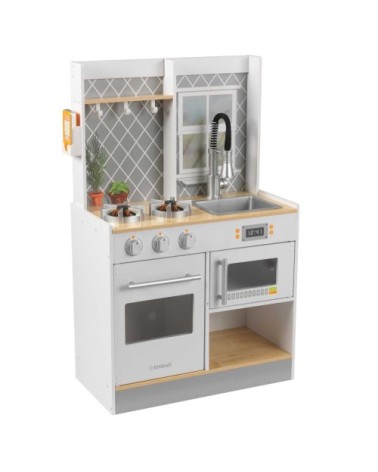 Cuisine blanche pour enfants avec brûleurs son et lumière