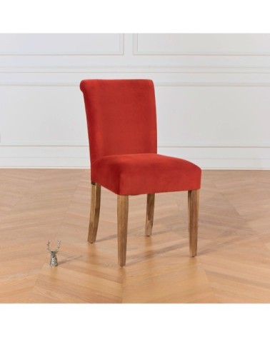 ALIX - Chaises en bois et velours, lot de 2 brique