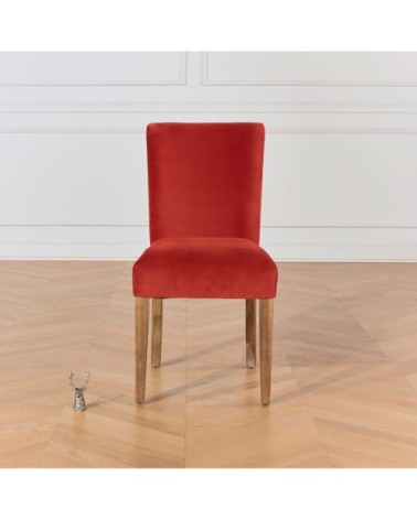 ALIX - Chaises en bois et velours, lot de 2 brique