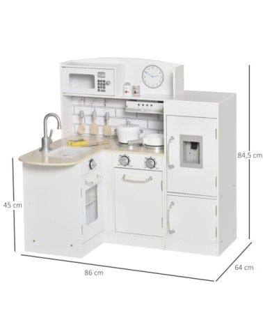 Cuisine enfant accessoires & rangements inclus jeu d'imitation  blanc
