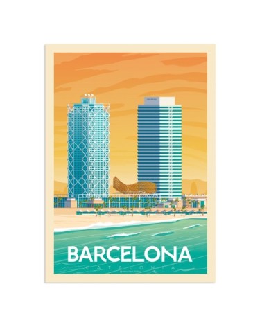 Affiche Barcelone Port Olympic  21x29,7 cm