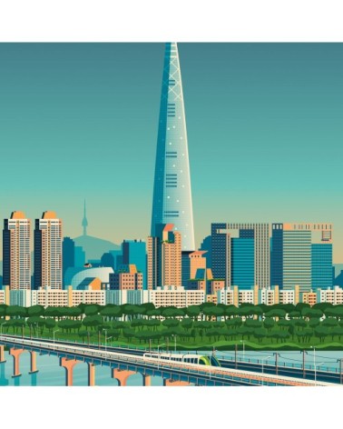 Affiche Séoul  50x70 cm