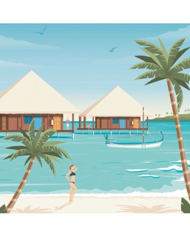 Affiche Maldives  21x29,7 cm