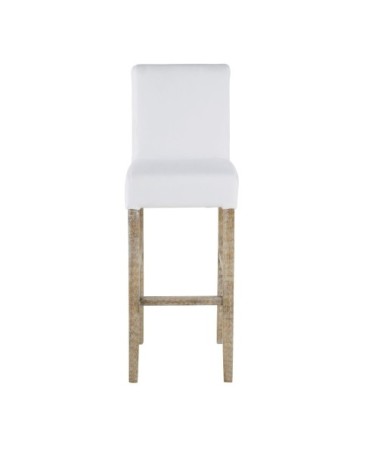 Chaise de bar à housser pieds en pin blanchi H77