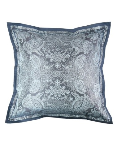 Taie d'oreiller  satin de coton bleu 63x63