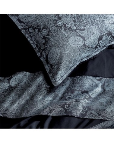 Taie d'oreiller  satin de coton bleu 63x63