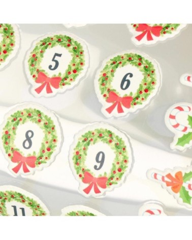 36 stickers ronds calendrier de l'Avent