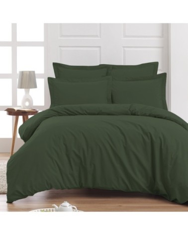 Drap housse en percale de coton Eucalyptus 140x190 cm