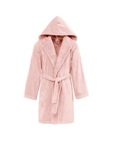 Peignoir court à capuche velours  poudre L