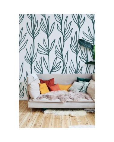 Papier peint panoramique leaves 255 x 250  vert