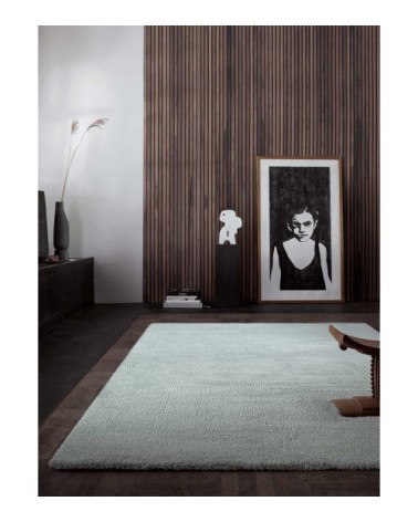 Tapis doux polyester microfibre gris souris 70x140