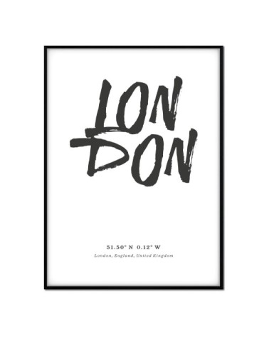 Affiche avec cadre noir - Londres - 50x70