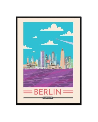 Affiche avec cadre noir - Berlin - 50x70