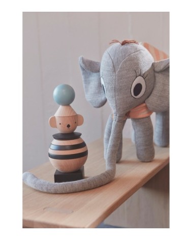 Peluche Ramboline gris en coton et en polyester H36x35x16cm