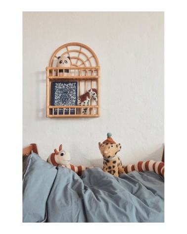 Peluche petit poney blanc en coton et en polyester 21x26x5cm