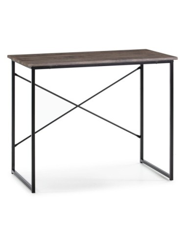 Bureau noir, style industriel, 90 cm longueur