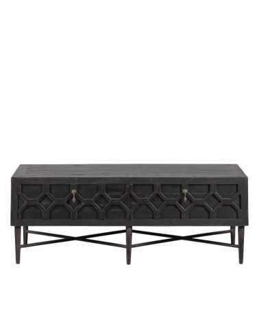 Table basse en ancien bois de pin noir