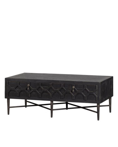 Table basse en ancien bois de pin noir