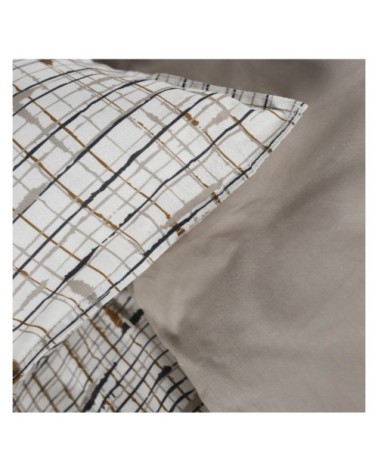 Parure de lit 2 personnes imprimé en Coton Blanc 240x260 cm