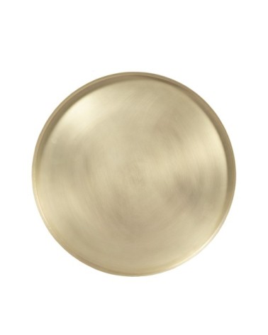 Table d'appoint ronde en métal noir et laiton D45 cm