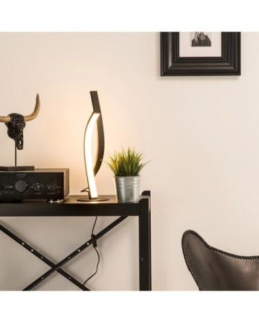 Lampe de table en métal noir