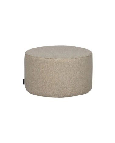 Pouf rond en tissu bouclette D60cm ecru