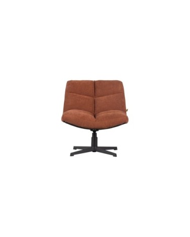 Fauteuil pivotant en tissu bouclette rouille