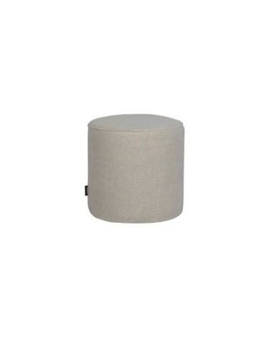 Pouf rond en tissu bouclette D46cm ecru