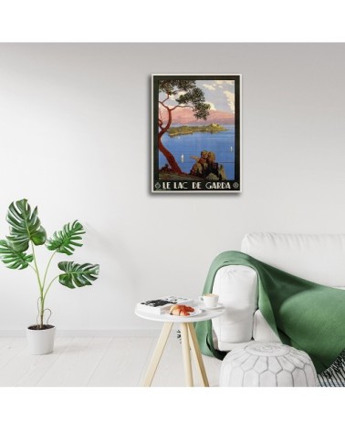 Tableau affiche touristique vintage le Lac de Garda 50x70cm