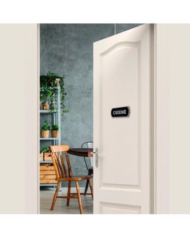 Plaque de porte cuisine en métal 19x7,5cm