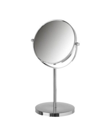 Miroir grossissant (x5) double face en métal argenté