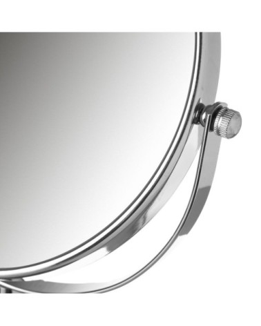 Miroir grossissant (x5) double face en métal argenté