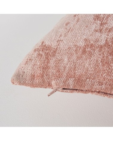 Coussin en velours effet vieilli vieux rose 45x45, OEKO-TEX®