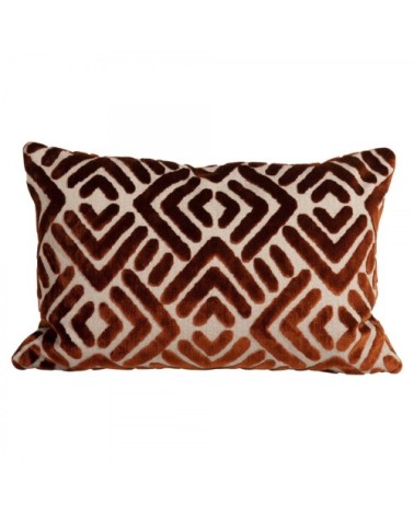 Housse de coussin en velours jacquard bronze et gris 40x65