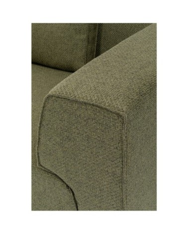 Canapé d'angle gauche 4 places en tissu tressé vert