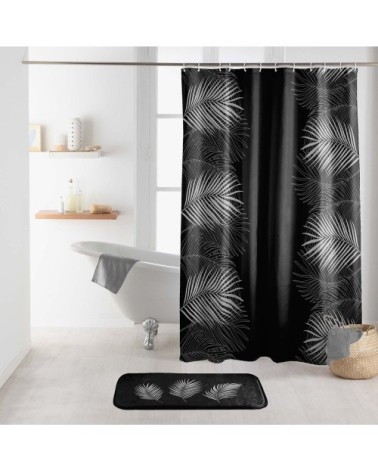 Rideau de douche noir et argent 180x200cm