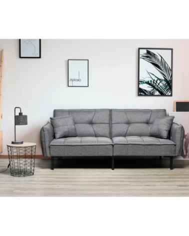 Table filaire bois et métal noir motif chevron