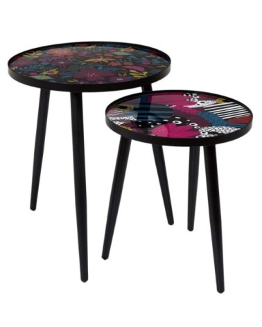 Tables gigognes plateaux imprimés olga (lot de 2)