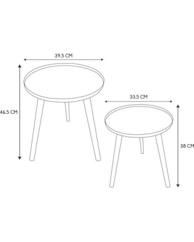 Tables gigognes plateaux imprimés olga (lot de 2)