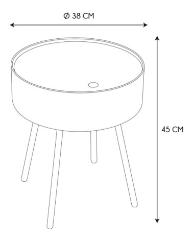 Table d'appoint avec coffre intégré eugénie jaune moutarde