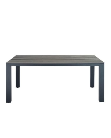 Table de jardin en aluminium gris 6 personnes